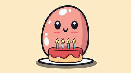 Obraz premium Lung character blowing out candles on a birthday cake