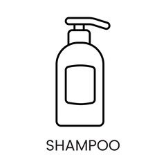 A shampoo bottle with a label icon in vector, representing personal care and grooming, with an editable stroke