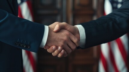 A close-up portrait of a determined candidate shaking hands with voters, conveying the determination and passion that drive political aspirations.  