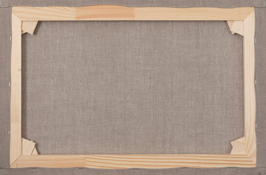 Reverse side of primed linen canvas.