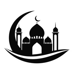 silhouette of mosque
