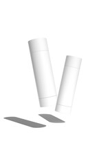 Lip balm container tubes with twist bottom and top cap mockup.