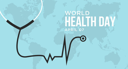 World Health Day is a global health awareness day celebrated every year on 7th April. Vector illustration design