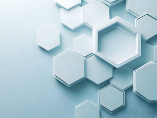 Obraz premium Abstract hexagons, geometric shapes, digital art, technology background