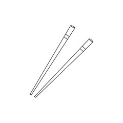 Chopstick icon on transparent background.