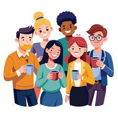 Fototapeta premium coworkers from different backgrounds vector image 