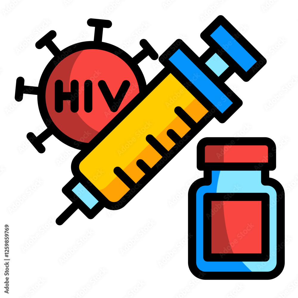 Canvas Prints Hiv Vaccine Icon