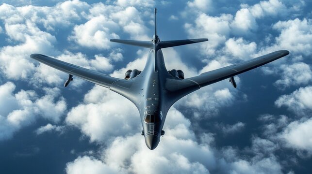 B-1B Lancer Bomber Soaring Above the Clouds