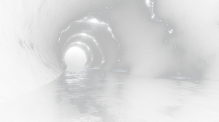 a dark tunnel with light coming through it