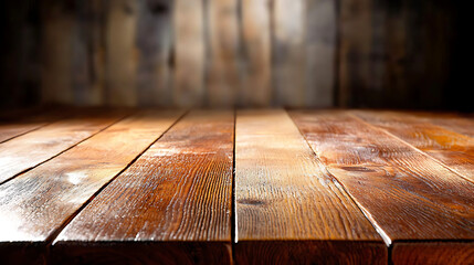 A wooden table with a wooden floor. generated using AI