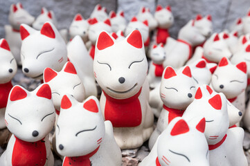 Ceramic japanese fox dolls
