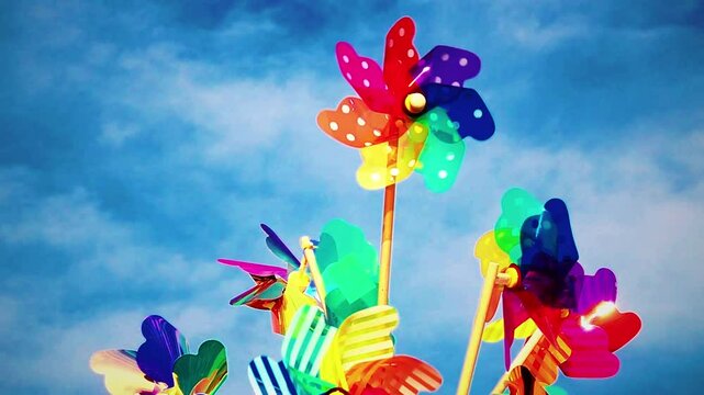 hand holding colorful pinwheel
