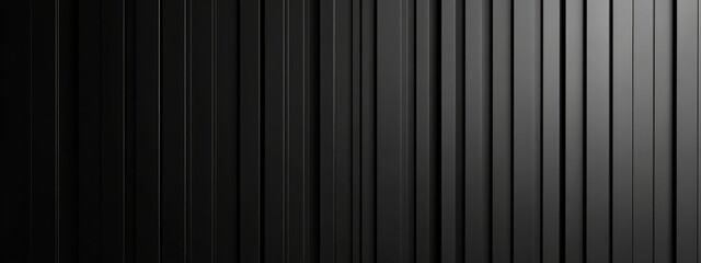 Black background with vertical stripes for design. Banner template with white space in the center for text. Suitable for minimalist abstract wallpaper and contemporary digital design.