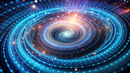 Obraz premium Digital data swirling in a mesmerizing spiral , background, data visualization