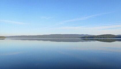 Tranquil Waters Mirroring the Cloudless Horizon