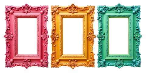 ornate picture frames in bright colors Set