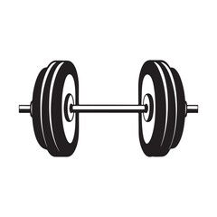 dumbbell on white background