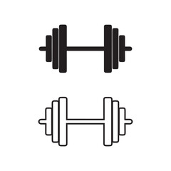 dumbbell on white background