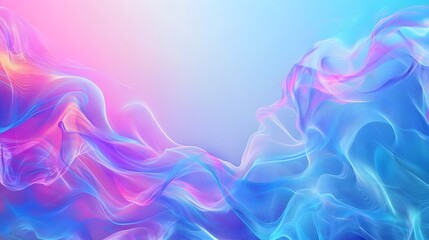 Obraz premium Abstract flowing multicolored ribbons and waves create a calming scene