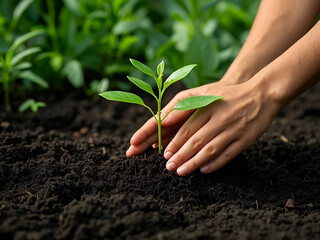 Fototapeta premium plant small trees in the fields