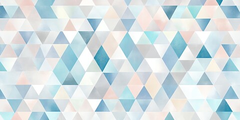 Obraz premium Intricate geometric triangle pattern in pastel blues, whites, and grays, offering a modern, playful aesthetic ideal for wallpaper or textiles.