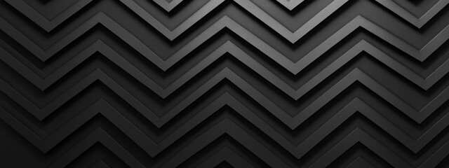 Zigzag Lines on Black Background for Design, Banner Template, Abstract Zigzag Lines Wallpaper with Copy Space, Minimalist Zigzag Pattern Wallpaper