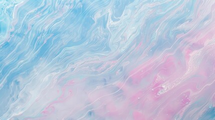 Abstract Pastel Swirl: A Dreamy Blue and Pink Acrylic Pour Painting