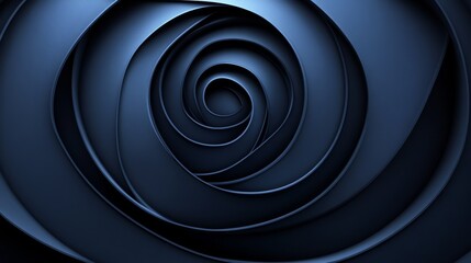 Spiral Shapes on Blue Background for Design, Banner Template, Abstract Spiral Wallpaper with Copy Space, Minimalist Spiral Pattern Wallpaper