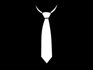 Fototapeta premium A simple white tie displayed against a black background, perfect for formal occasions.