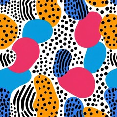 Abstract Colorful Pattern with Shapes and Dots