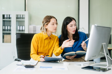 Portrait of success business people working together in office. Business teamwork startup concept