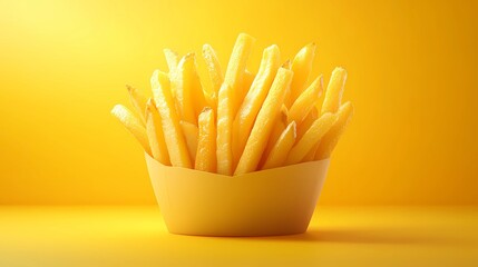 Illustrated fries for food-related projects, offering a detailed and playful depiction of crispy fries for menus or food marketing. Book illustration style.