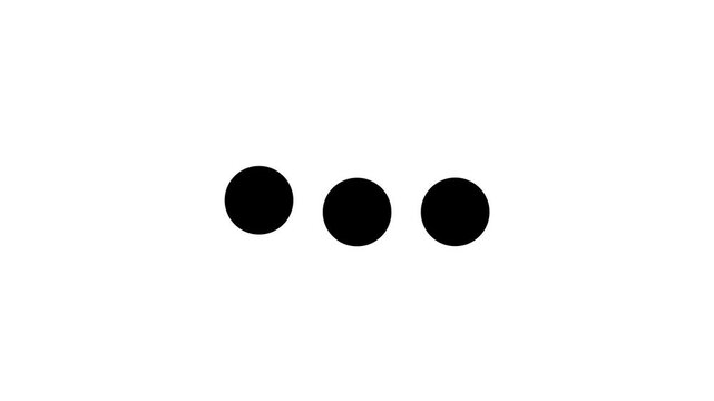 Animation of loading dot icons on a black background. Perfect for system typing or thinking