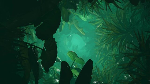 A walk through the jungle. Infinitely looped animation