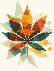 Obraz premium Psychedelic Weed Leaf Graffiti Art - Iconic Idea Illustration