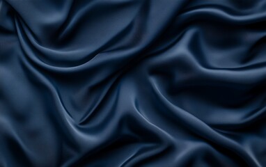 Obraz premium Dark blue silk fabric drapes