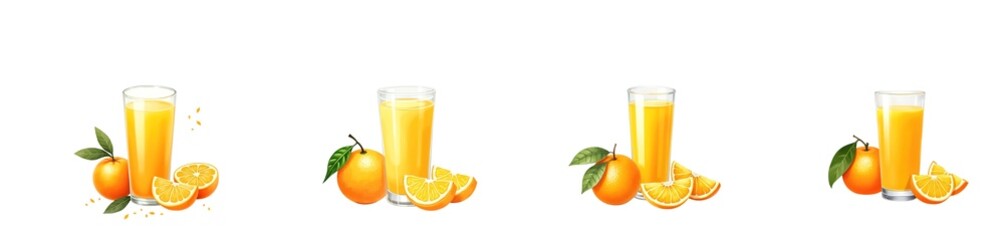 watercolor orange juice (png)