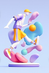 3D cream art volleyball sports