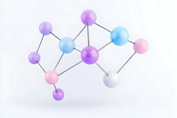 Obraz premium Abstract colorful molecular structure on white background
