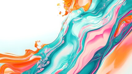Fototapeta premium Colorful abstract paint swirls create a dynamic flowing design