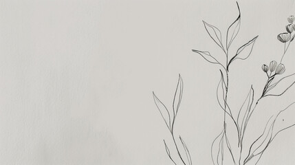 Naklejka premium Minimalist Background with Simple Hand-Drawn Lines and Shapes in Soft Pencil Texture on Light Gray Base, Adding Warmth and Authenticity