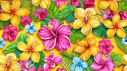 Vibrant Tropical Paradise: A Summertime Floral Fiesta