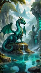 Fototapeta premium Ancient Guardian Dragon