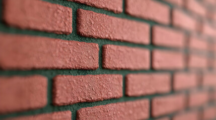 Obraz premium Red brick wall texture, close-up, background blur, design element