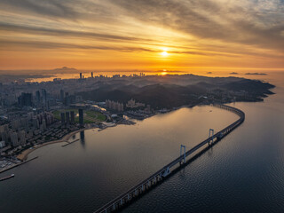 Overlooking sunrise of Dalian © why2husky