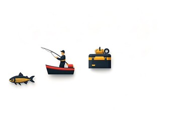 Fototapeta premium Man Fishing silhouette