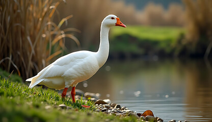 Obraz premium goose livestock outside