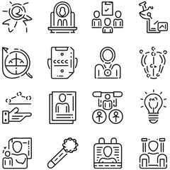 training and workshop line icons collection. thin outline icons pack. ui icon collection. set of line web pictogram with white background