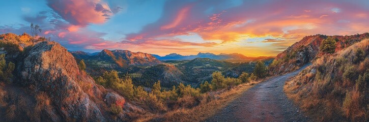 Mountain Path Sunset Vista