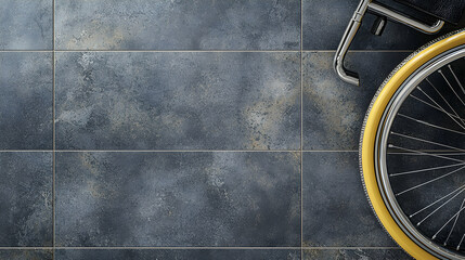 Wheelchair on Dark Grey Tiles: Accessibility and Inclusivity